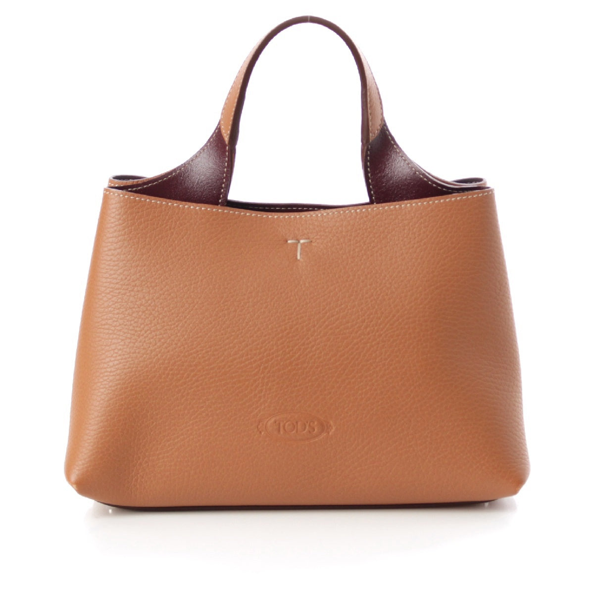 TOD’S leather T Timeless Small 2WAY Handbag bag Brown