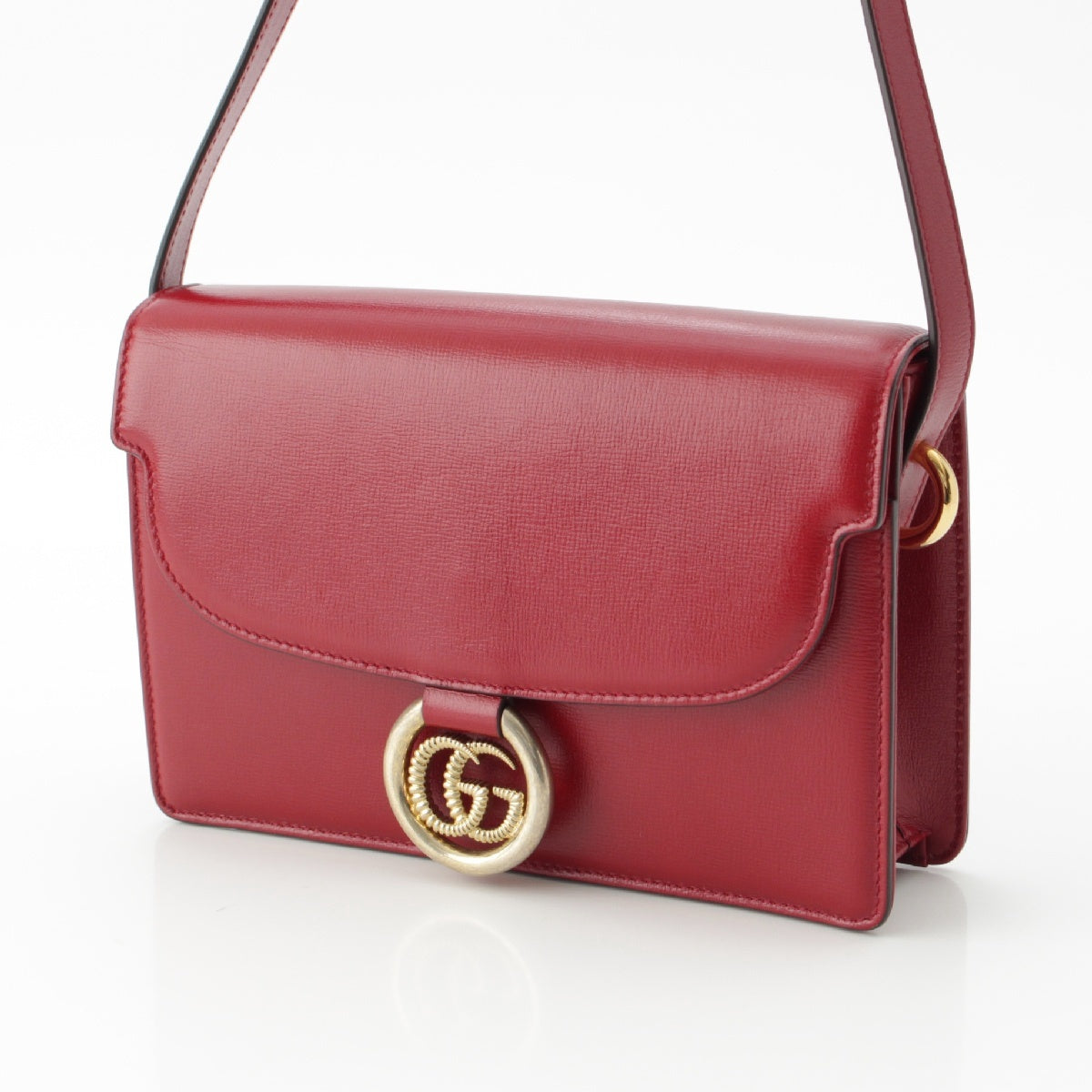 GUCCI GG Marmont leather Logo flap Shoulder Bag 589474 Red