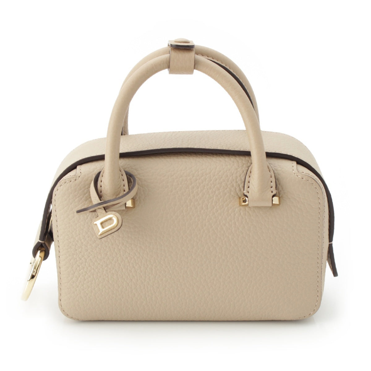 Delvaux cool box nano Taurillon Clemence soft grain leather 2WAY Shoulder Handbag AA0669AQY022LDO Ivory beige