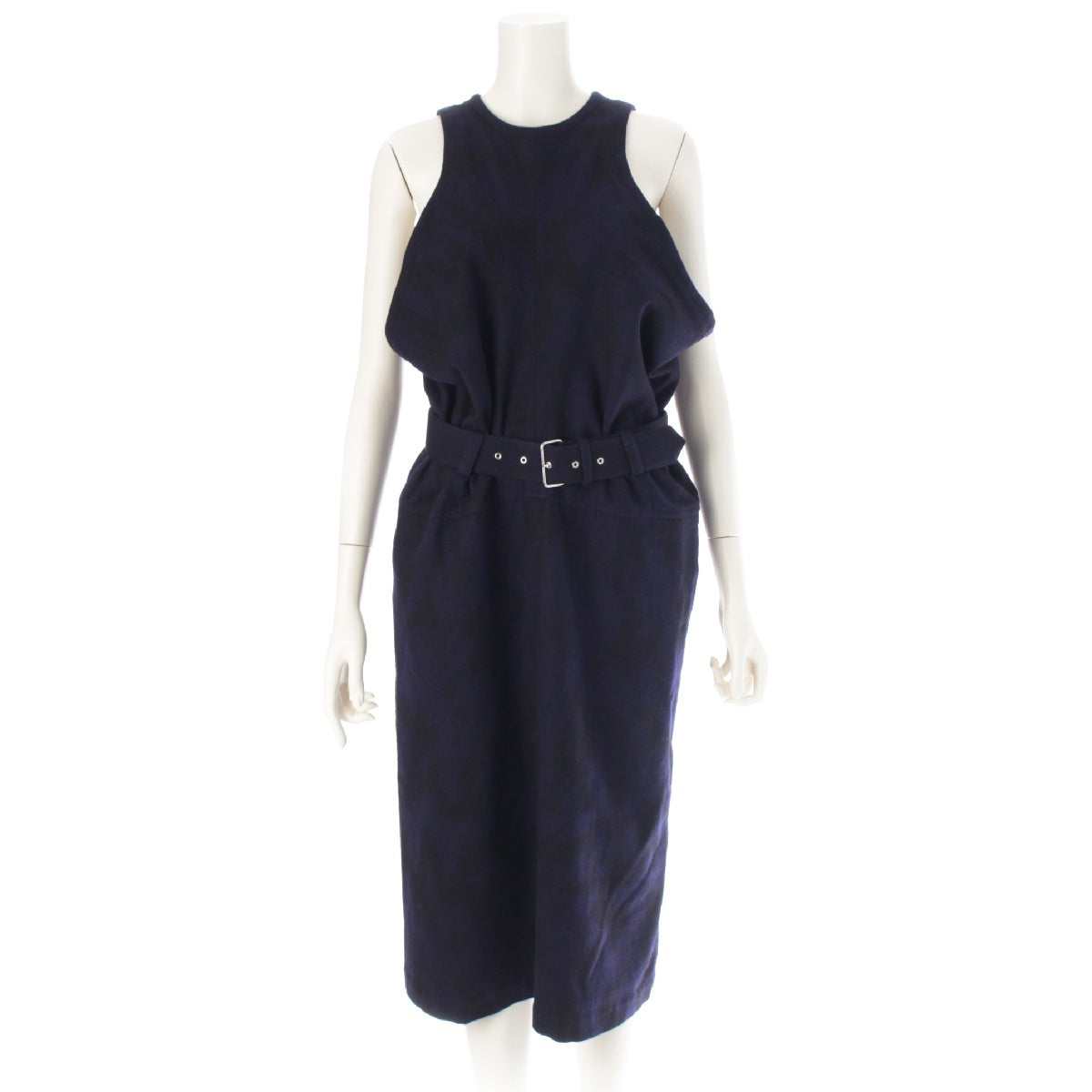 COMME des GARCONS AD1989 wool Belted sleeveless all-in-one one piece GA-05003S Dark navy x black S