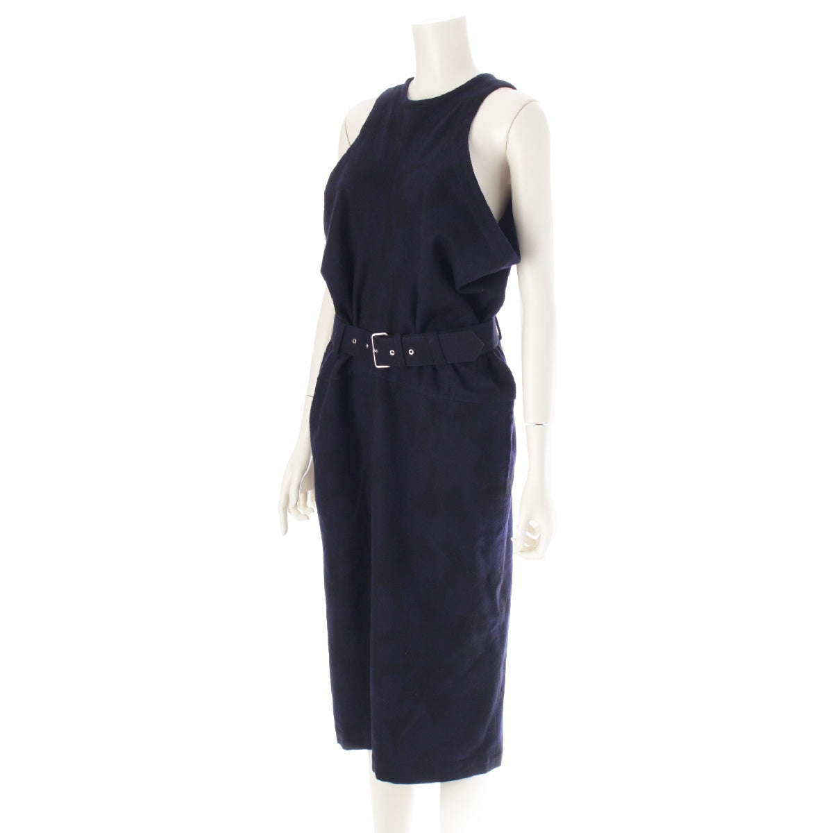 COMME des GARCONS AD1989 wool Belted sleeveless all-in-one one piece GA-05003S Dark navy x black S