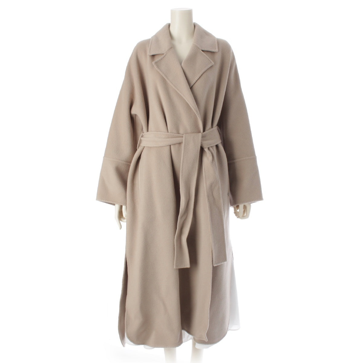 ebure Super 120S Double Beaver wool belted long coat outer 3410200091 Gurege 38