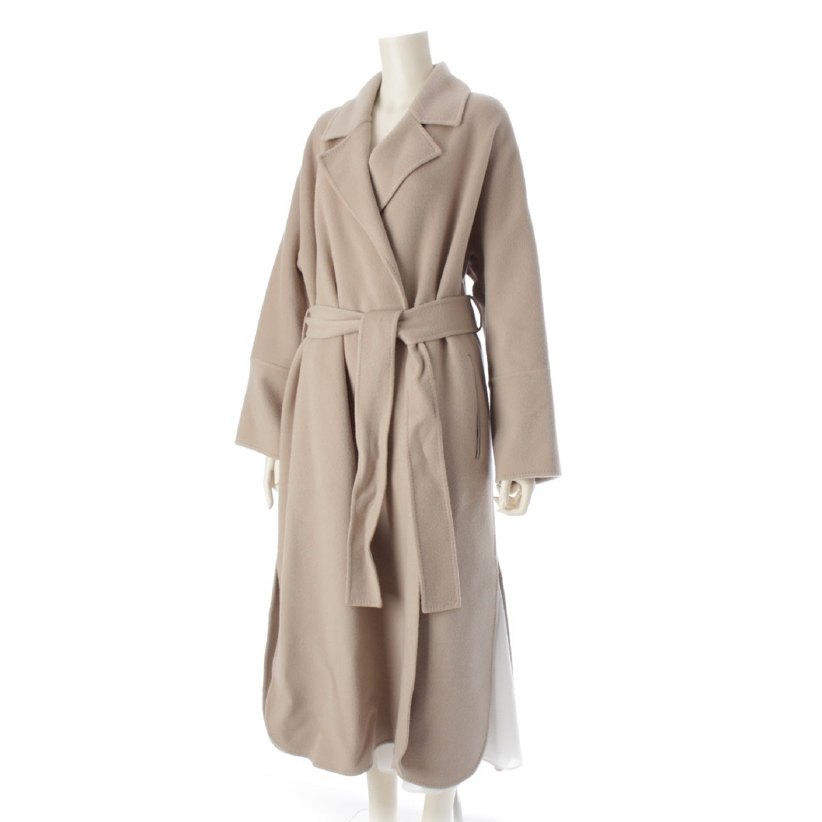 ebure Super 120S Double Beaver wool belted long coat outer 3410200091 Gurege 38