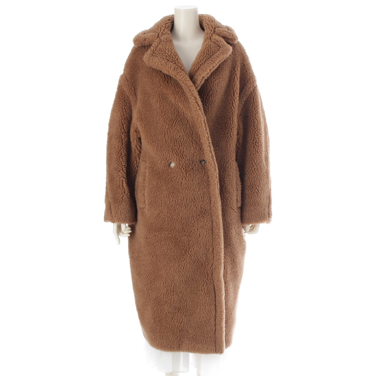 MAX MARA silk Icon Teddy Bear Coat outer Camel M