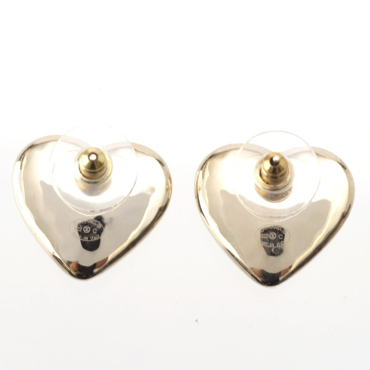 CHANEL B22C Heart COCO Mark Pearl Pierce Accessories AB7530 gold