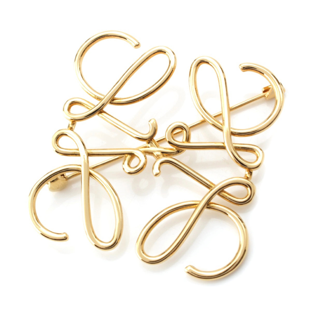 LOEWE Gold Plated anagram Brooch Accessories gold