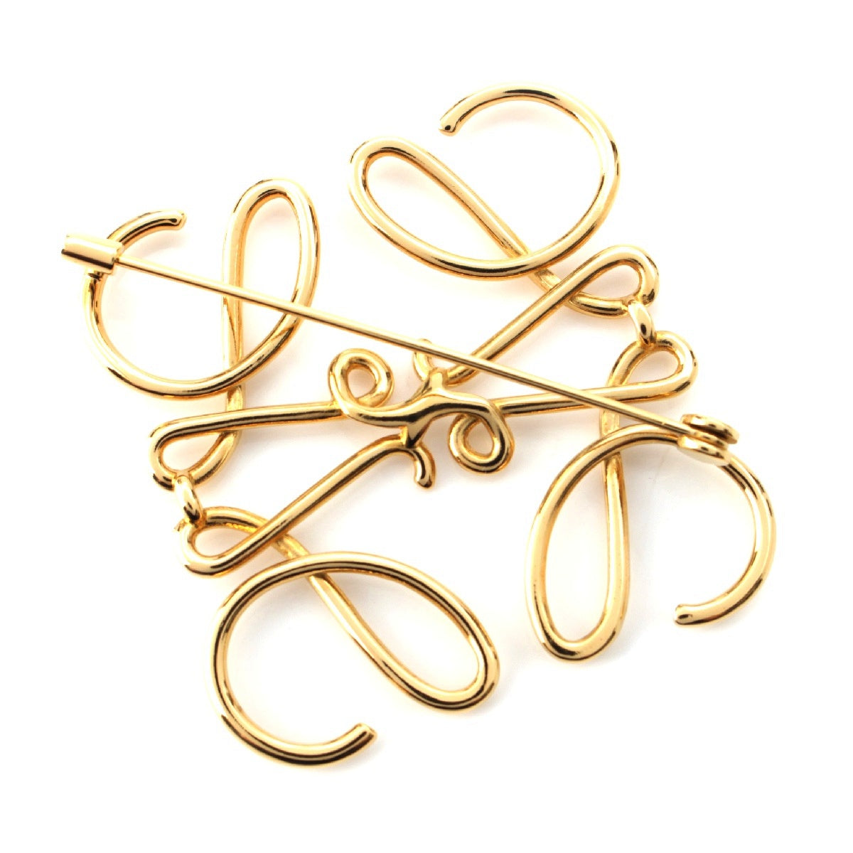 LOEWE Gold Plated anagram Brooch Accessories gold