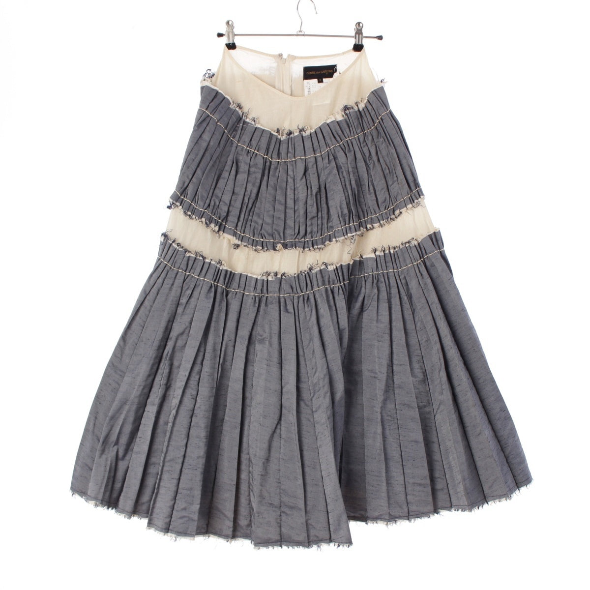 COMME des GARCONS silk Cut-off design Gathered flare skirt GS-10055S blue S