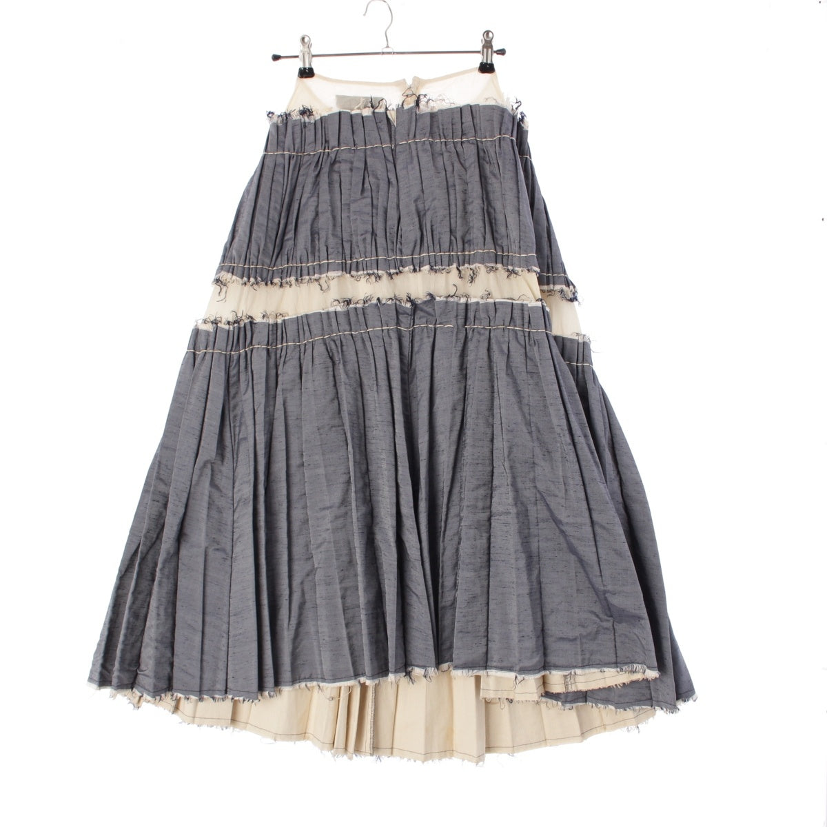 COMME des GARCONS silk Cut-off design Gathered flare skirt GS-10055S blue S