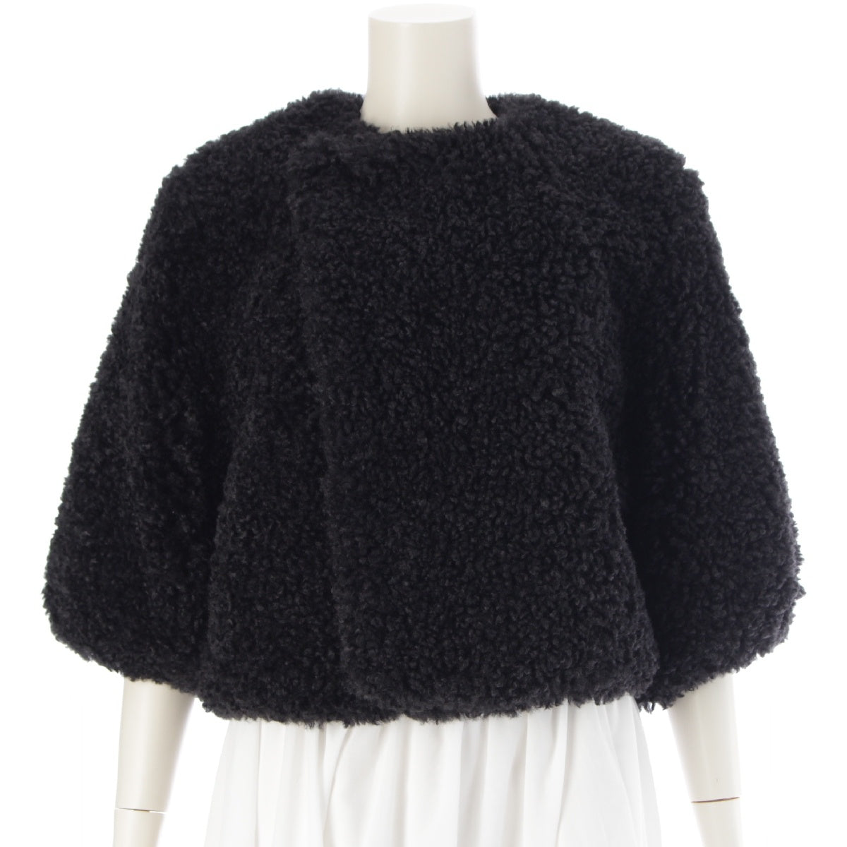 HYKE FAUX SHEARLING CROPPED JACKET Fur shearling cropped jacket outer 17405 black S