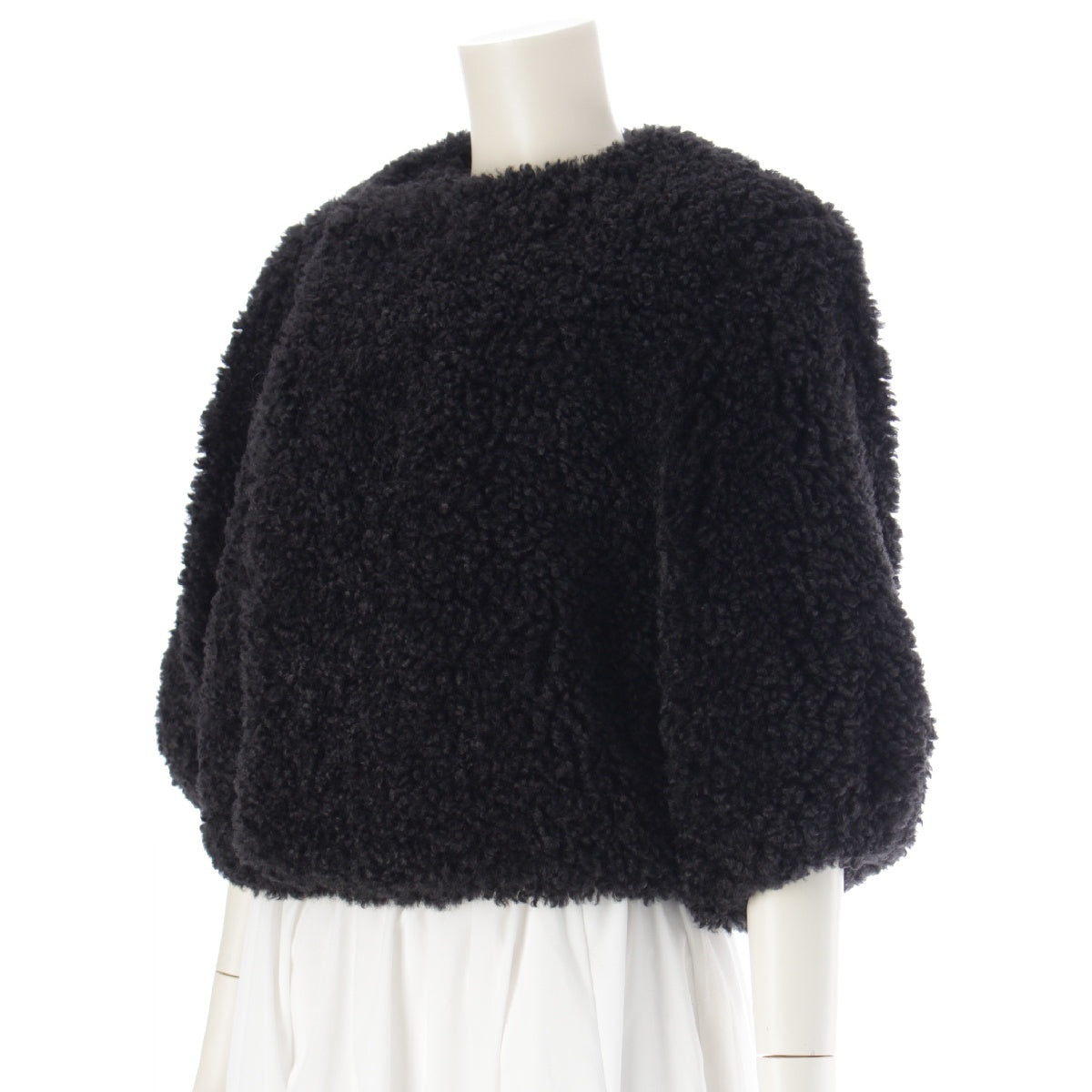 HYKE FAUX SHEARLING CROPPED JACKET Fur shearling cropped jacket outer 17405 black S