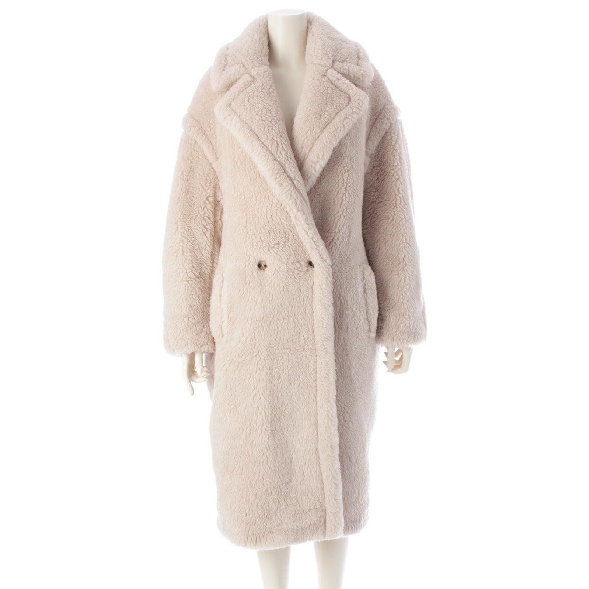 MAX MARA SPECIAL EDITION cashmere silk teddy bear icon coat outer 101605936 pink beige XS