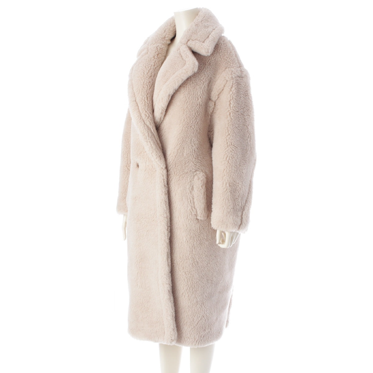 MAX MARA SPECIAL EDITION cashmere silk teddy bear icon coat outer 101605936 pink beige XS