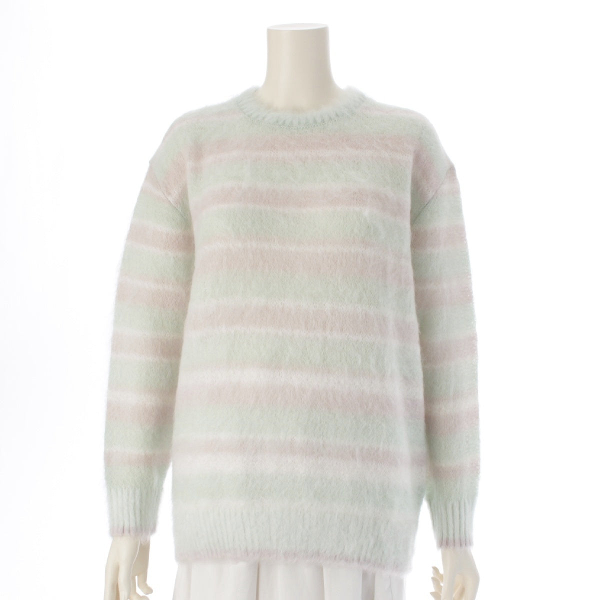 Drawer Mohair silk Long sleeve border knit Sweater tops 6513-199-1106 multicolor 1