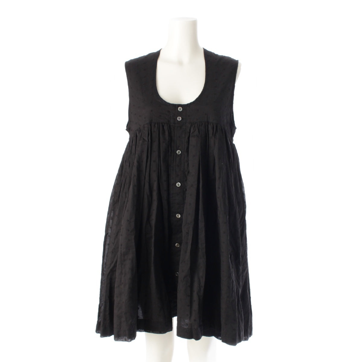 tao COMME des GARCONS 22AW AD2022 cotton Pleated sleeveless tops Gilet Blouse TJ-B007 black M