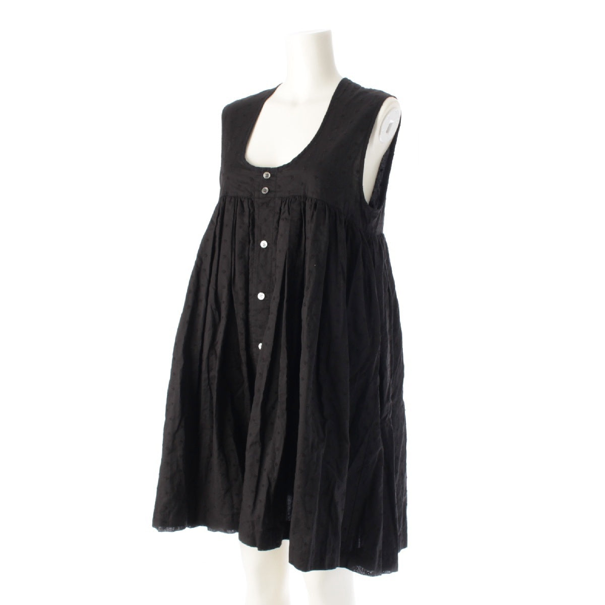 tao COMME des GARCONS 22AW AD2022 cotton Pleated sleeveless tops Gilet Blouse TJ-B007 black M