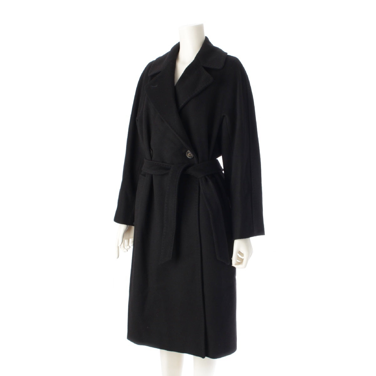 Max Mara Weekend Virgin wool Double breasted outer Belted coat 501609836 black 36