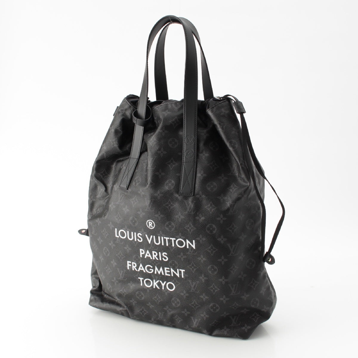 LOUIS VUITTON Fragment Monogram Eclipse Hippo Light leather Drawstring pouch with pouch Tote Bag Handbag M43417 black