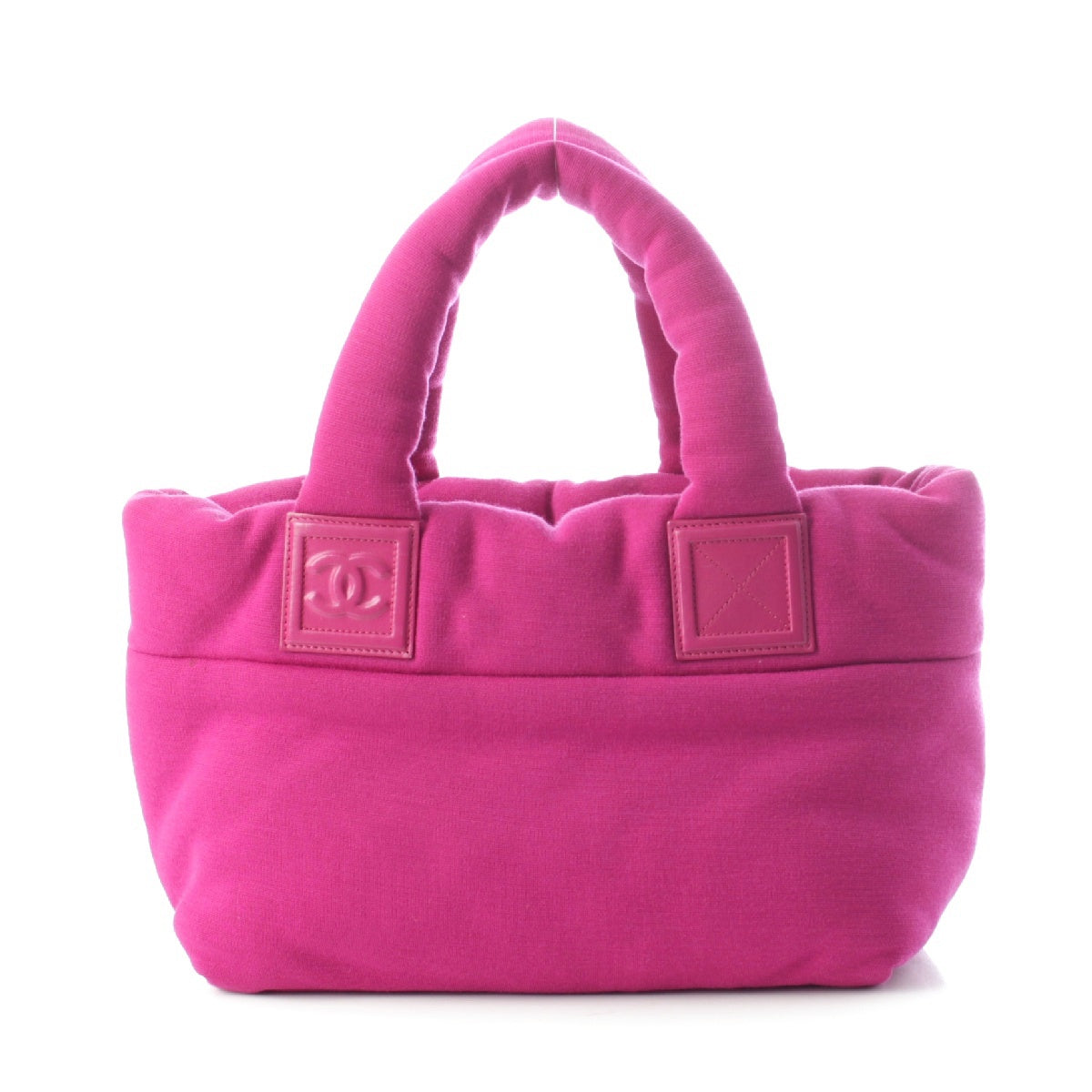 CHANEL 13th Cocoko Koon PM Cotton Jersey Leather reversible Tote Bag Handbag A47108 Fuchsia Pink Purple Navy