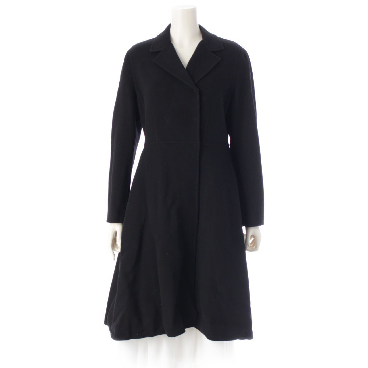 MAXMARA STUDIO Cutietoamano Virgin wool cashmere long coat outer black 38