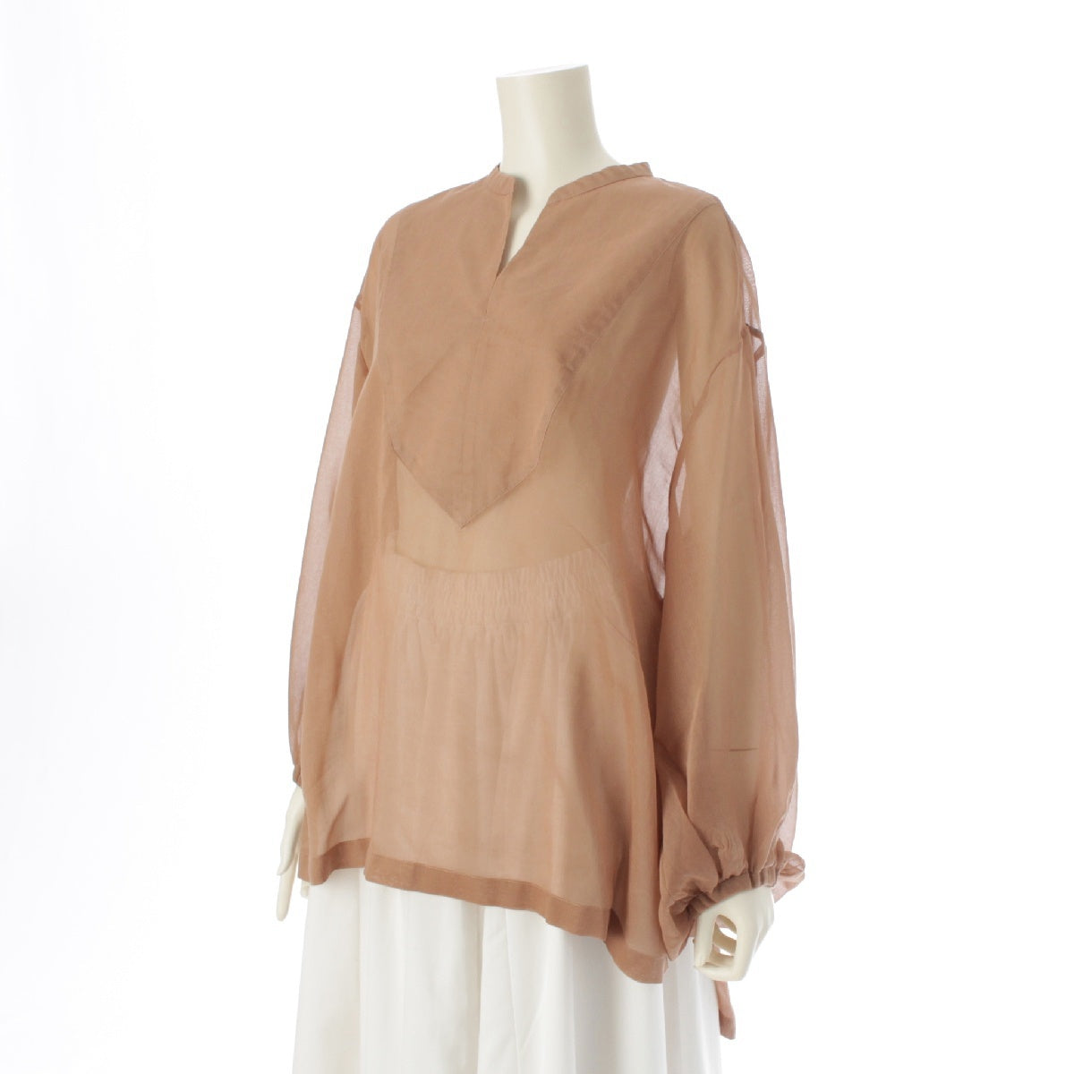 ADORE 23 years Organdy Sheer Soft Long Sleeve blouse tops 531-3110406 Brown 38