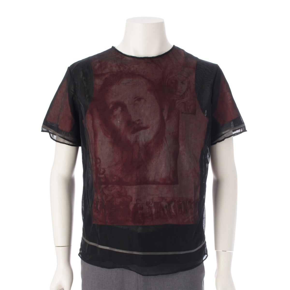 JEAN-PAUL GAULTIER Homme Jesus Christ Maria Pattern All-over Layered Short sleeve T-shirt Short sleeve top Brown 48