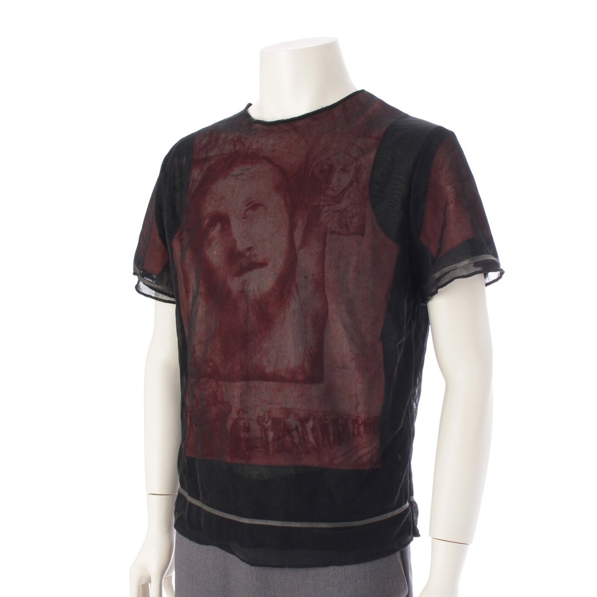 JEAN-PAUL GAULTIER Homme Jesus Christ Maria Pattern All-over Layered Short sleeve T-shirt Short sleeve top Brown 48