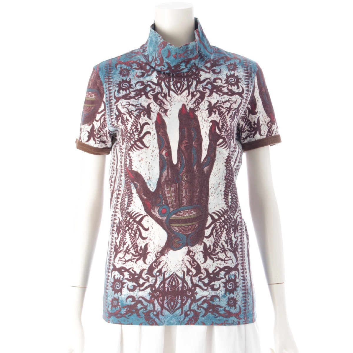 Jean Paul Gaultier Homme Devil Hand Turtleneck Cut Shorts blue 48