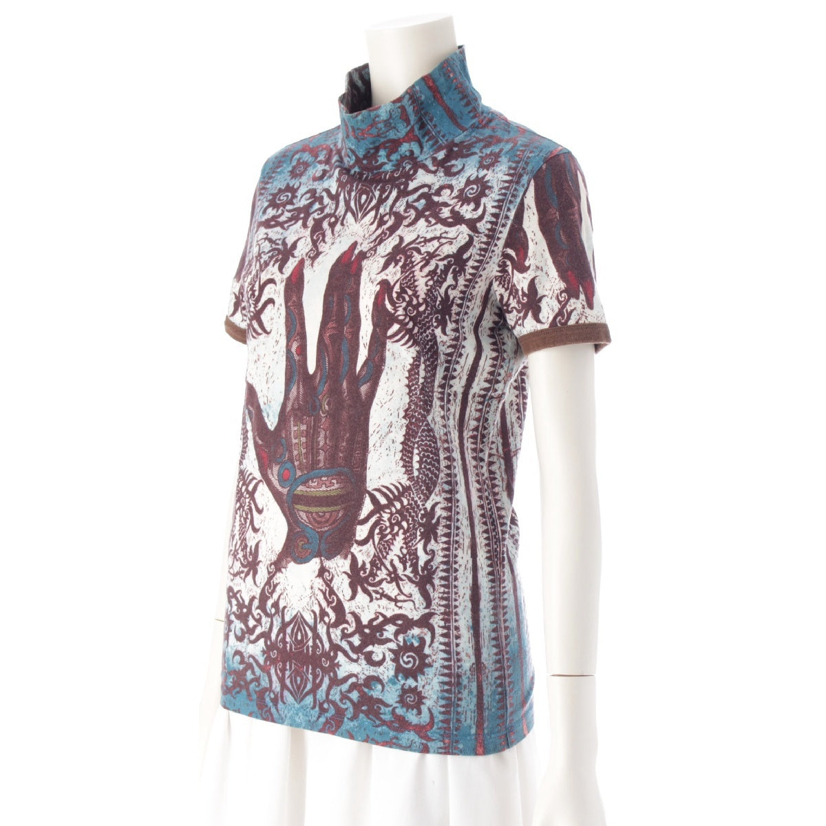 Jean Paul Gaultier Homme Devil Hand Turtleneck Cut Shorts blue 48