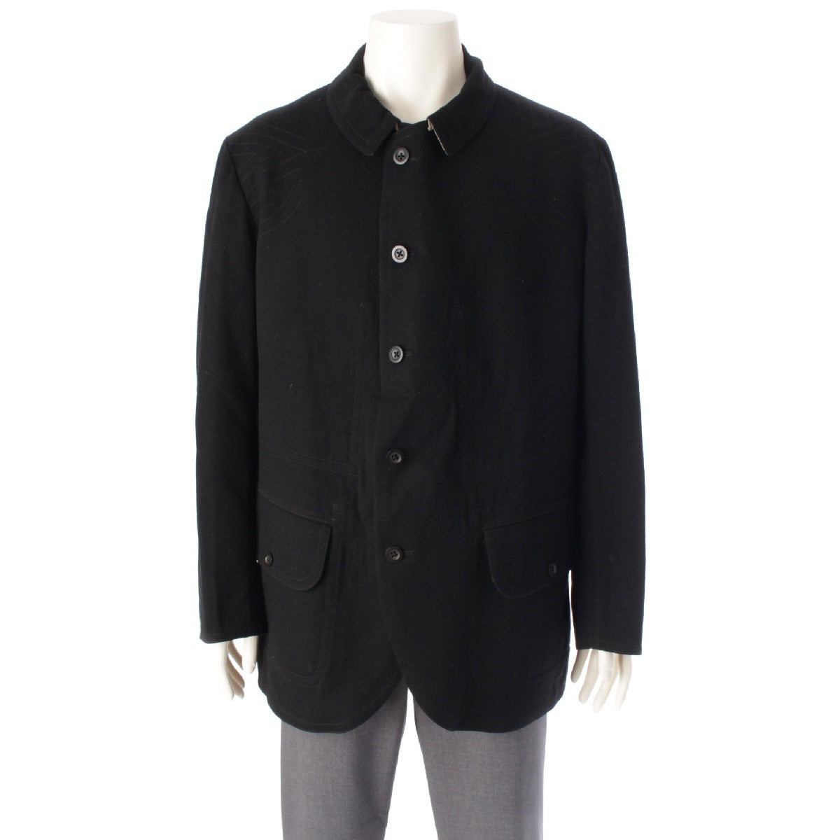 Y's for men wool Vintage Reversible Jacket tops MX-J14-107 Black beige M
