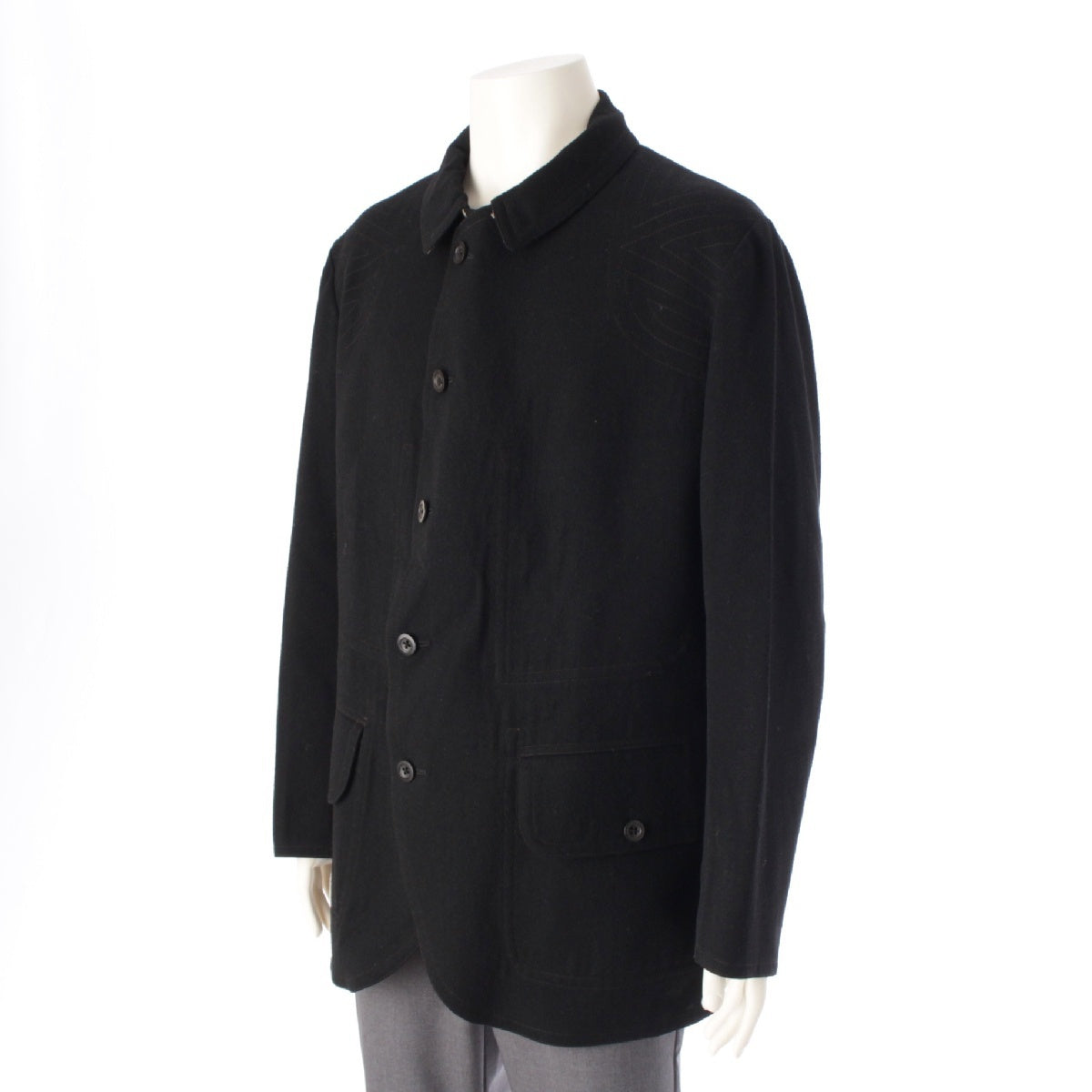 Y's for men wool Vintage Reversible Jacket tops MX-J14-107 Black beige M