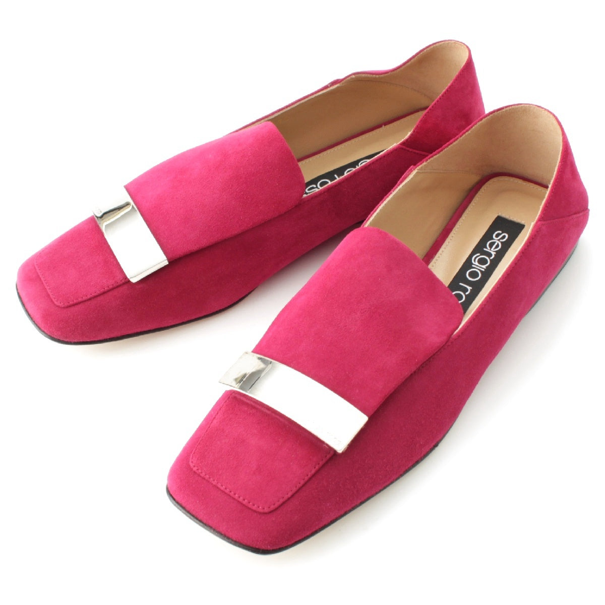 Sergio Rossi Sr1 Slipper suede Plate Flat pumps Slippers Slip-on Shoes Pink purple 37 1/2