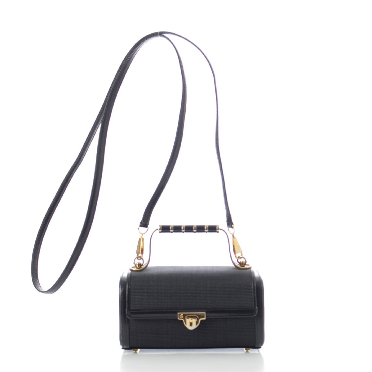 COMTESSE Horsehair Mini Vanity Bag Party 2way Pouch Shoulder Bag black