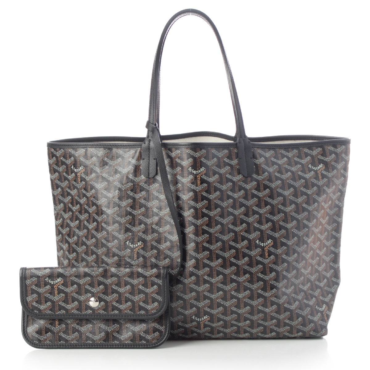 GOYARD Saint Louis PM PVCx leather With porch Tote Bag black