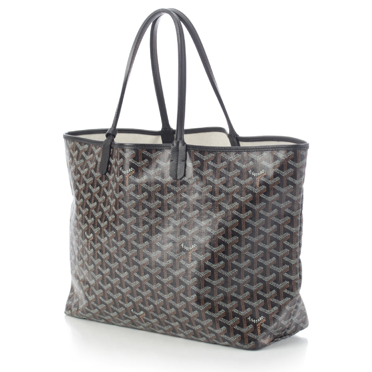 GOYARD Saint Louis PM PVCx leather With porch Tote Bag black