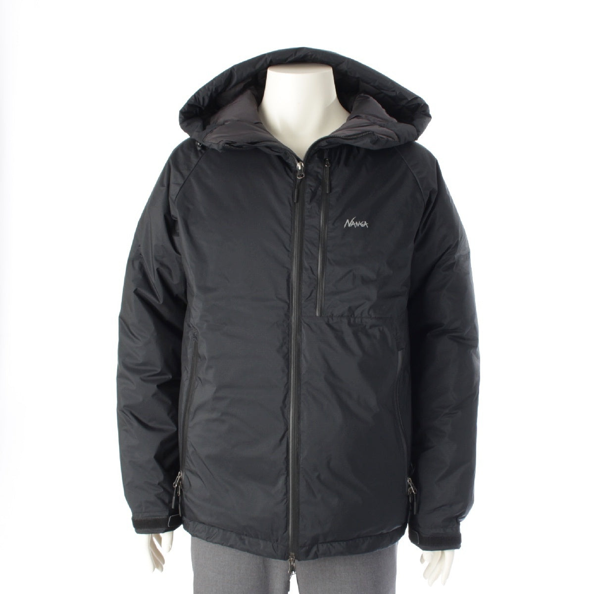 Nanga Nylon Aurora logo embroidered hood Down jacket outer black M