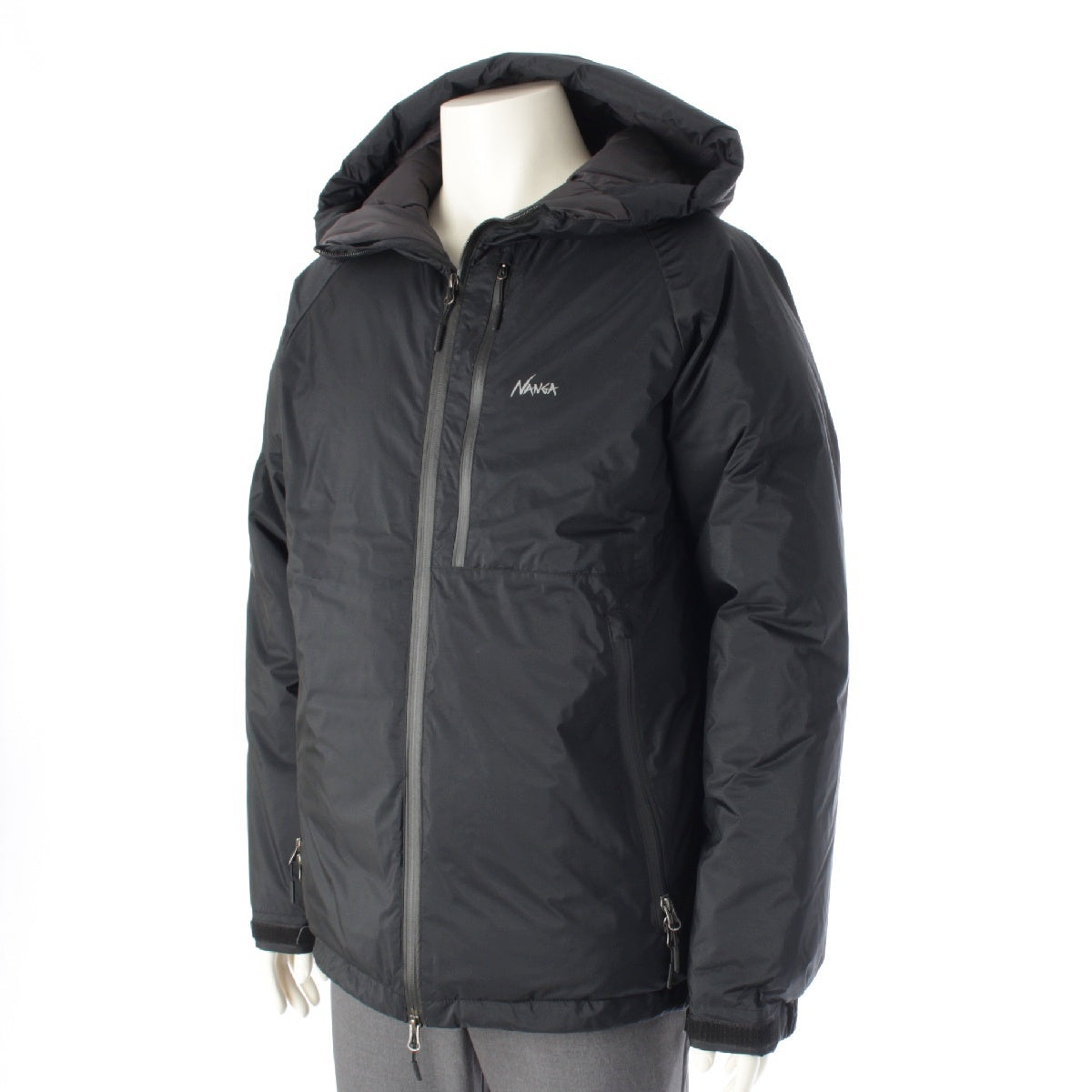 Nanga Nylon Aurora logo embroidered hood Down jacket outer black M