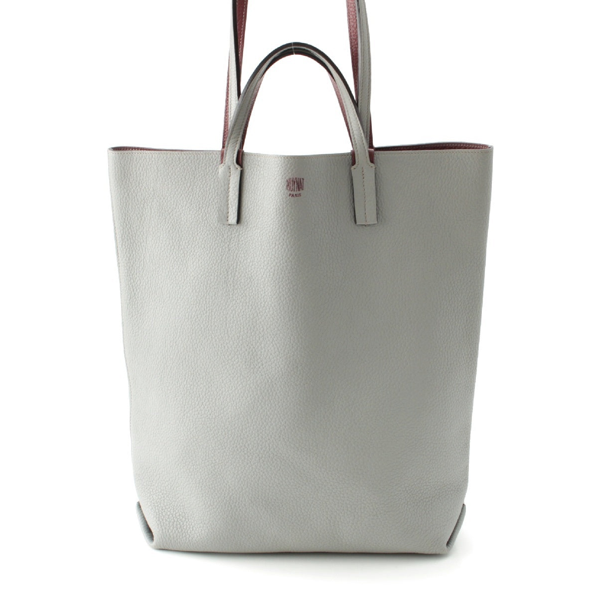 MOYNAT leather Reversible 2way Shoulder Bag with Charm Tote Bag Grey Bordeaux