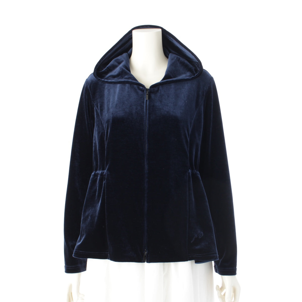 VELOUR NOIR by FOXEY NEWYORK 24 years Sporty Embroidered logo Hood Zip Parker cardigan blouson 44834 Navy 42