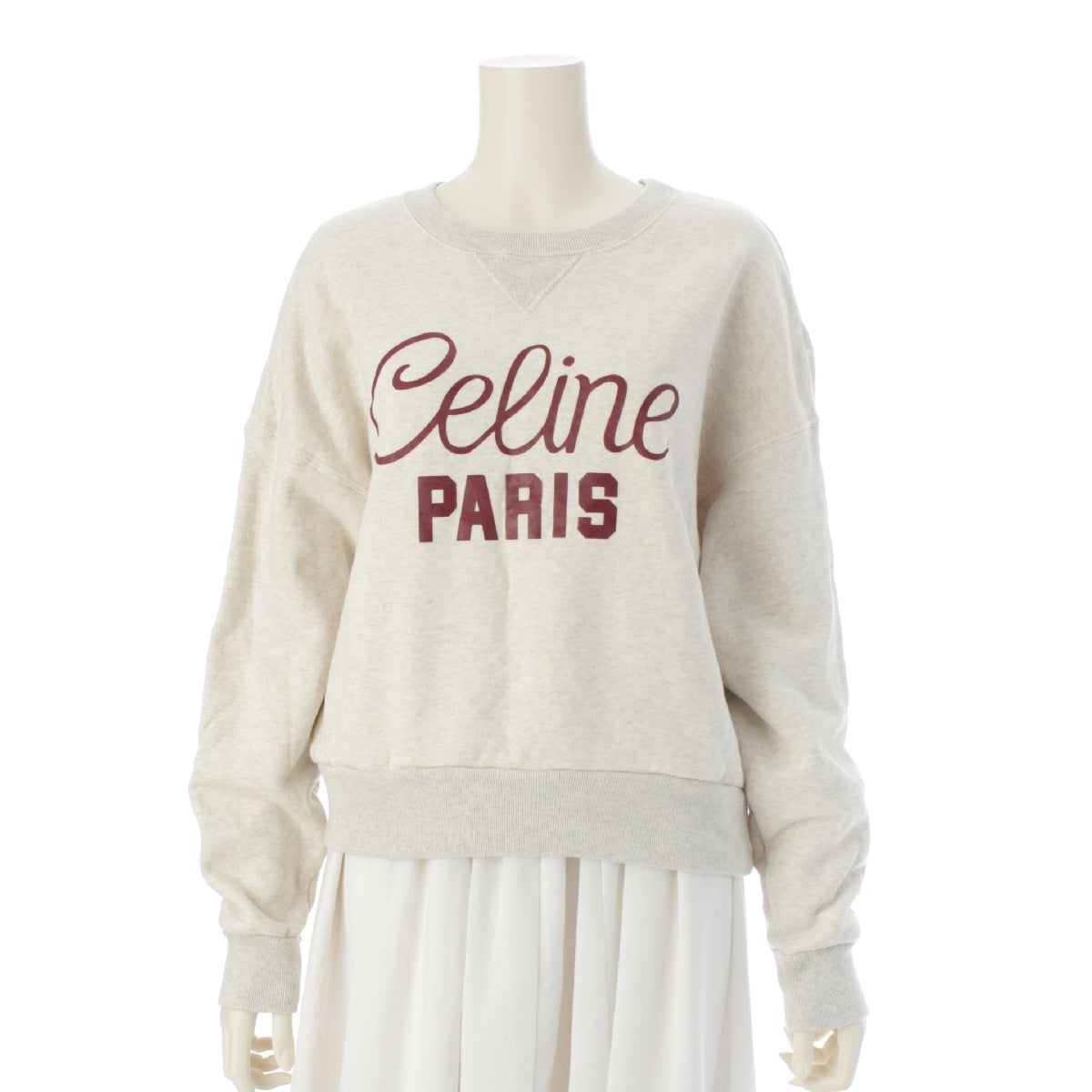 CELINE cotton Logo trainer sweat Tops pullover 2Y87D649W.02LQ Gray red XL