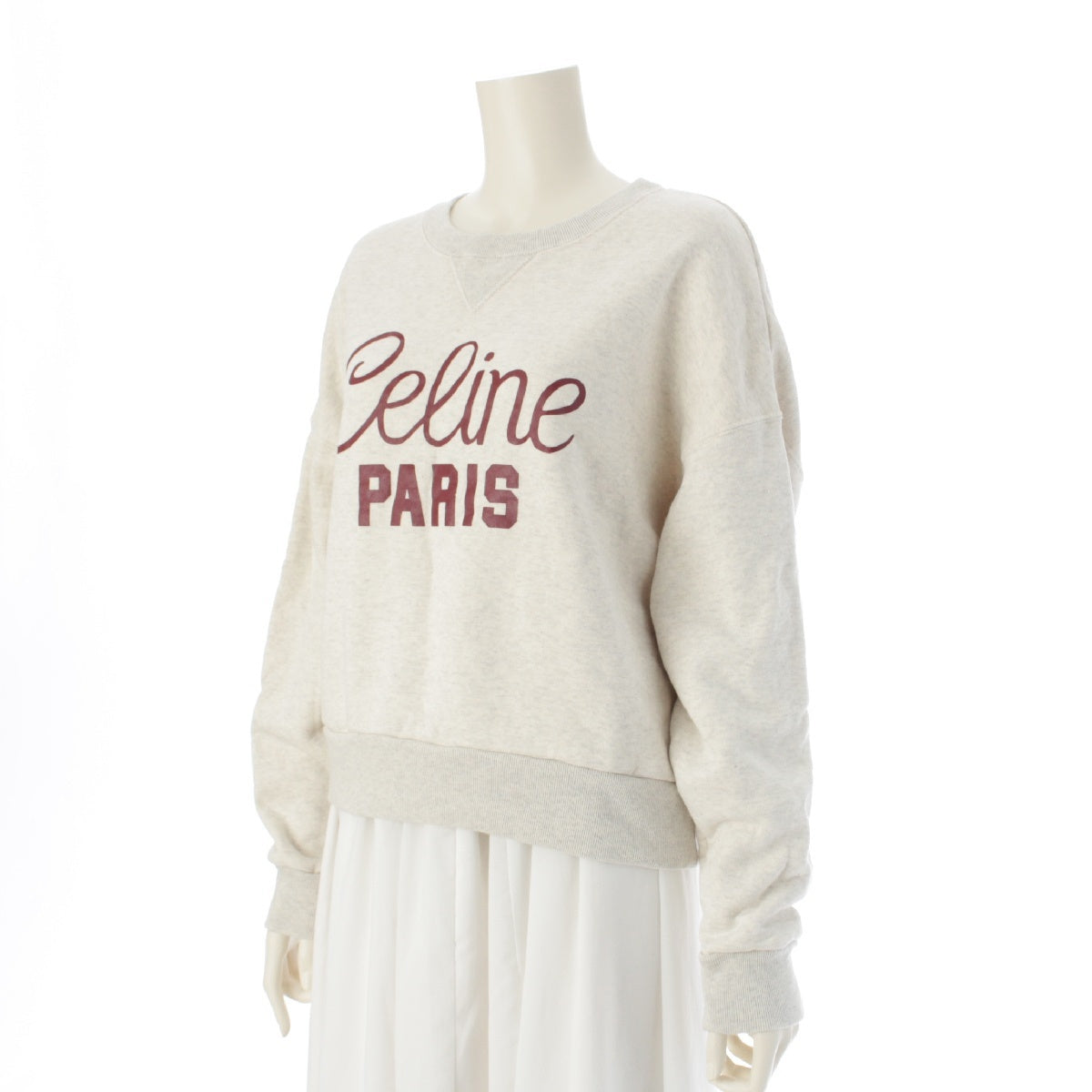 CELINE cotton Logo trainer sweat Tops pullover 2Y87D649W.02LQ Gray red XL