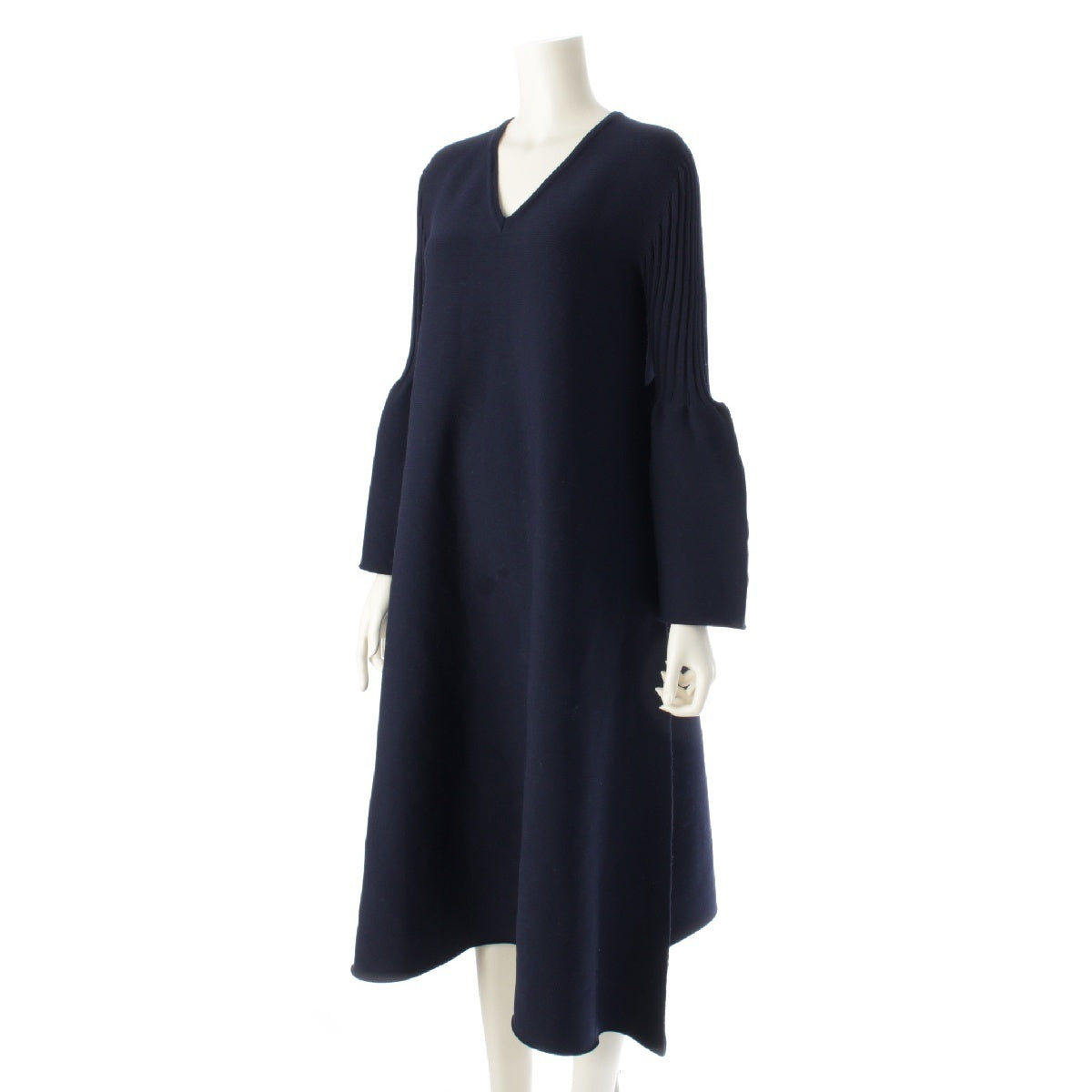 CFCL polyester POTTERY KAFTAN Dress with Sleeve Change and V-neck one piece CF005KH071 Navy 1