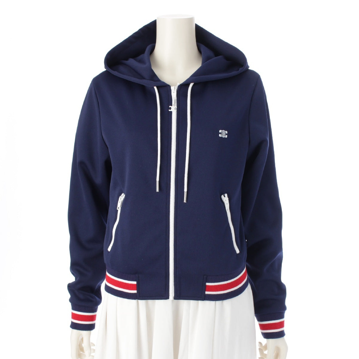 CELINE Triomphe Zip Up Food Truck Parker Jacket blouson 2Y14F1210.07AP Navy S