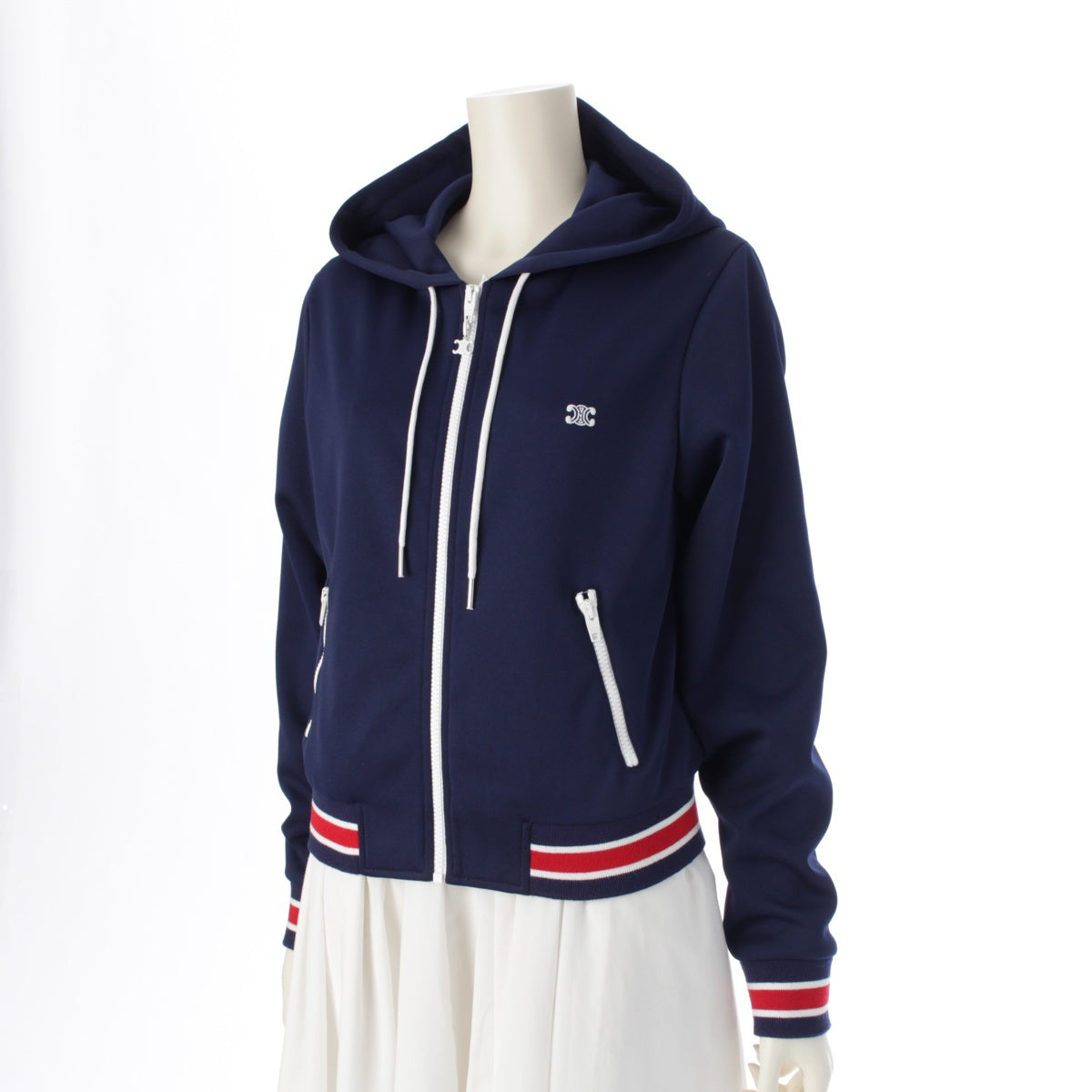 CELINE Triomphe Zip Up Food Truck Parker Jacket blouson 2Y14F1210.07AP Navy S