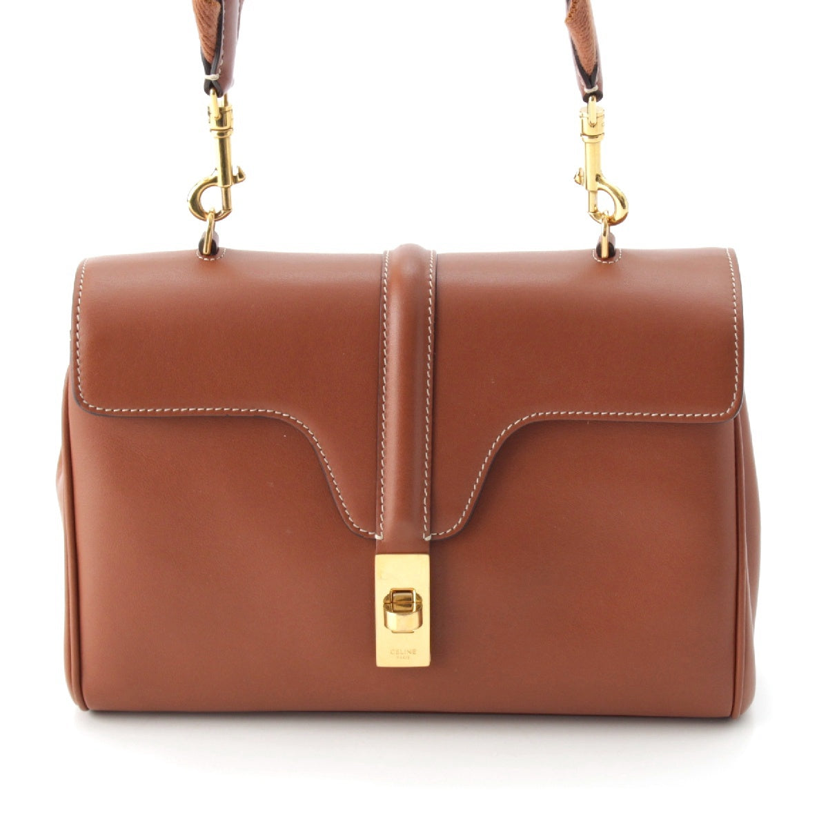 CELINE Teen Soft 16 Sez leather Shoulder Bag bag bag 19685 Brown Gold Metal
