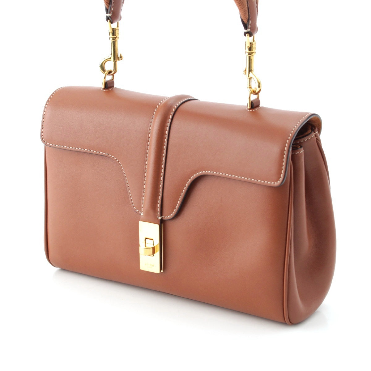 CELINE Teen Soft 16 Sez leather Shoulder Bag bag bag 19685 Brown Gold Metal