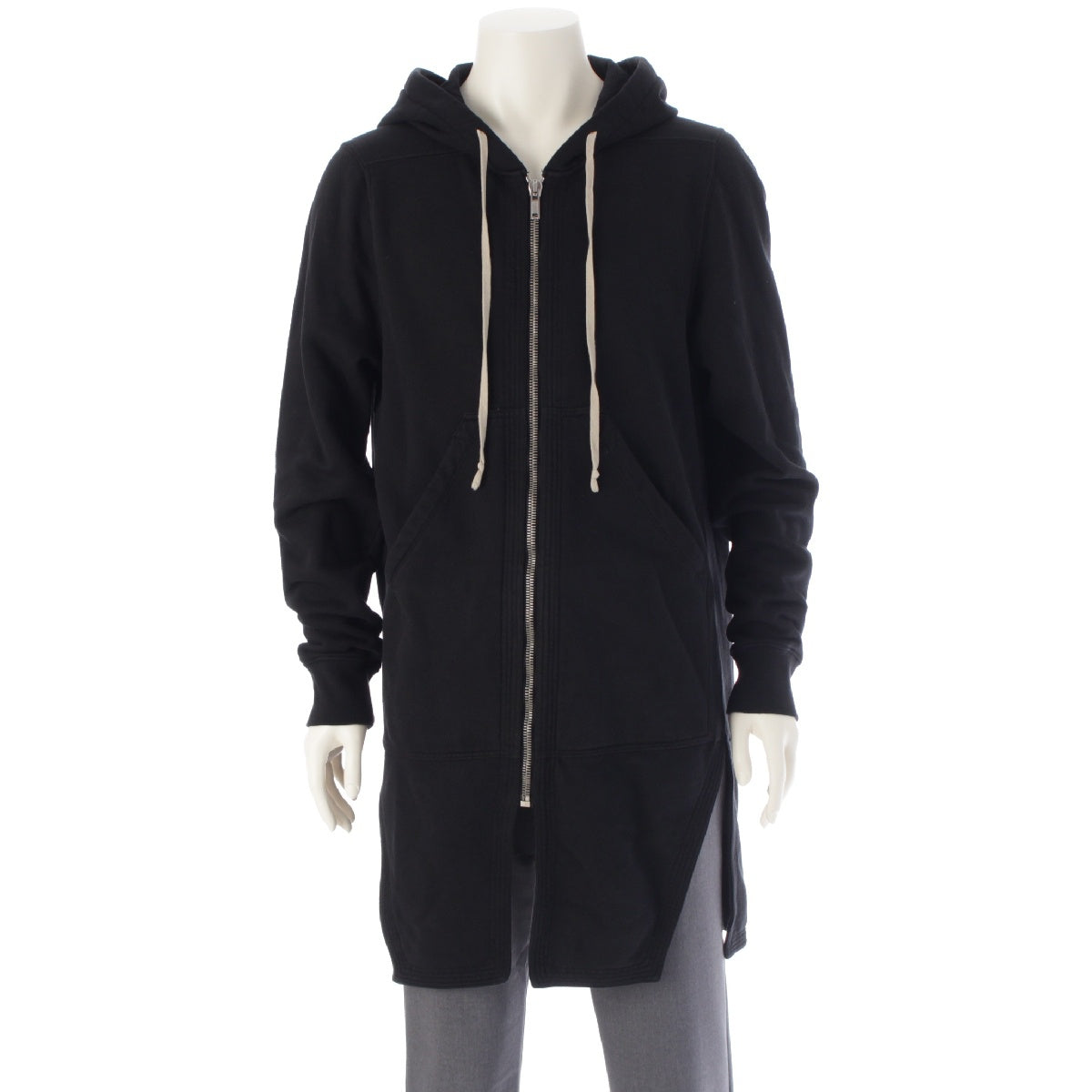 Rick Owens 15AW Dark shadow Long sweatshirt hoodie Parker Sweatshirt tops DU15F5278-F black