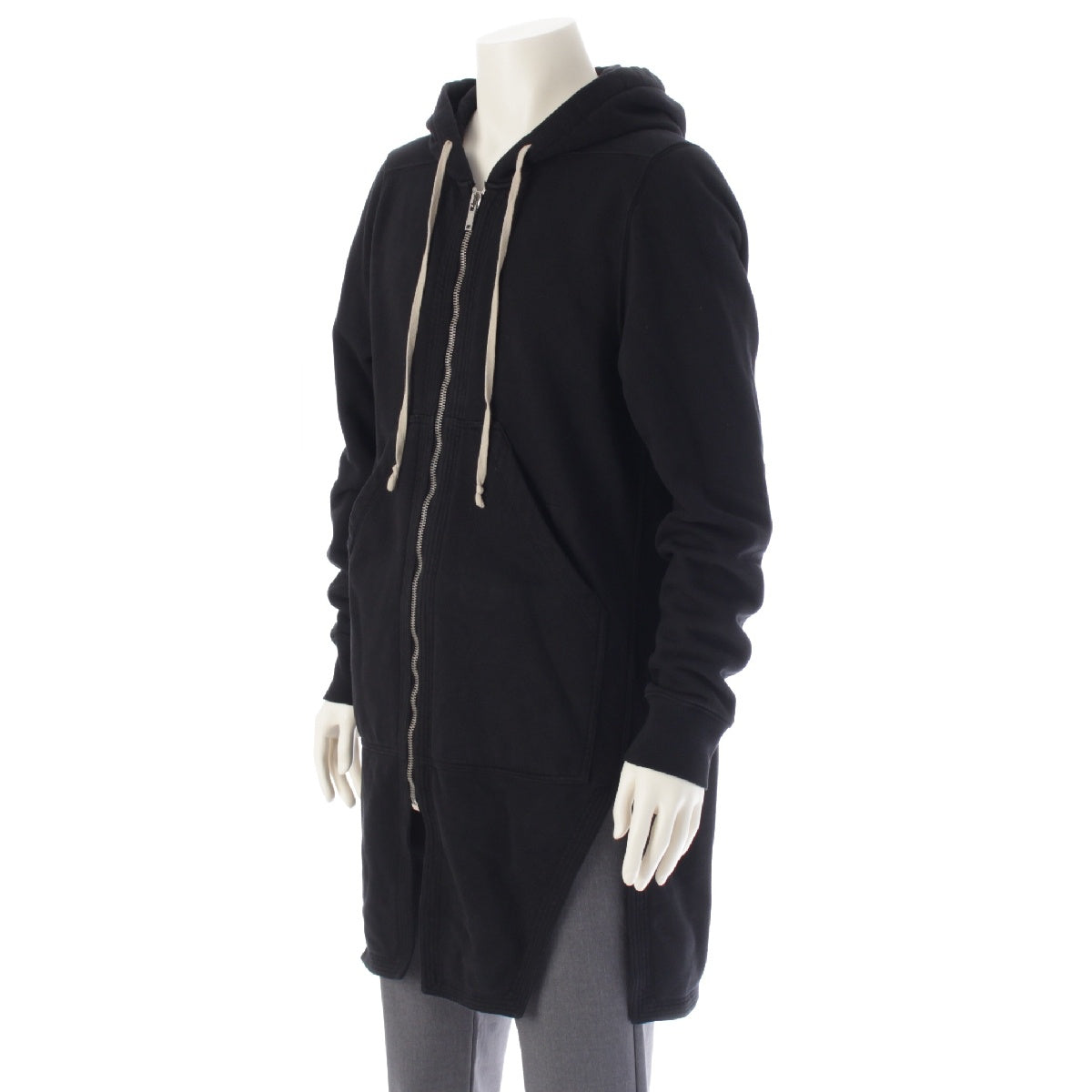 Rick Owens 15AW Dark shadow Long sweatshirt hoodie Parker Sweatshirt tops DU15F5278-F black