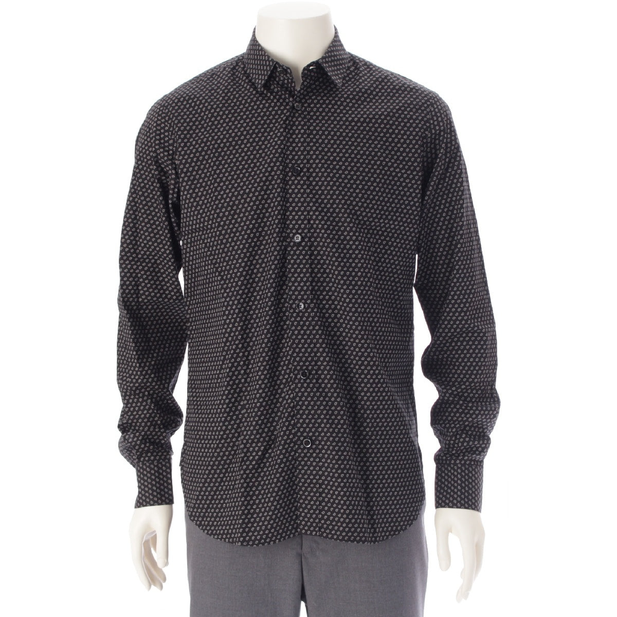 SAINT LAURENT 13 years Edith Slimane period cotton Paisley total pattern Long sleeve shirt tops 323951 black 38 15