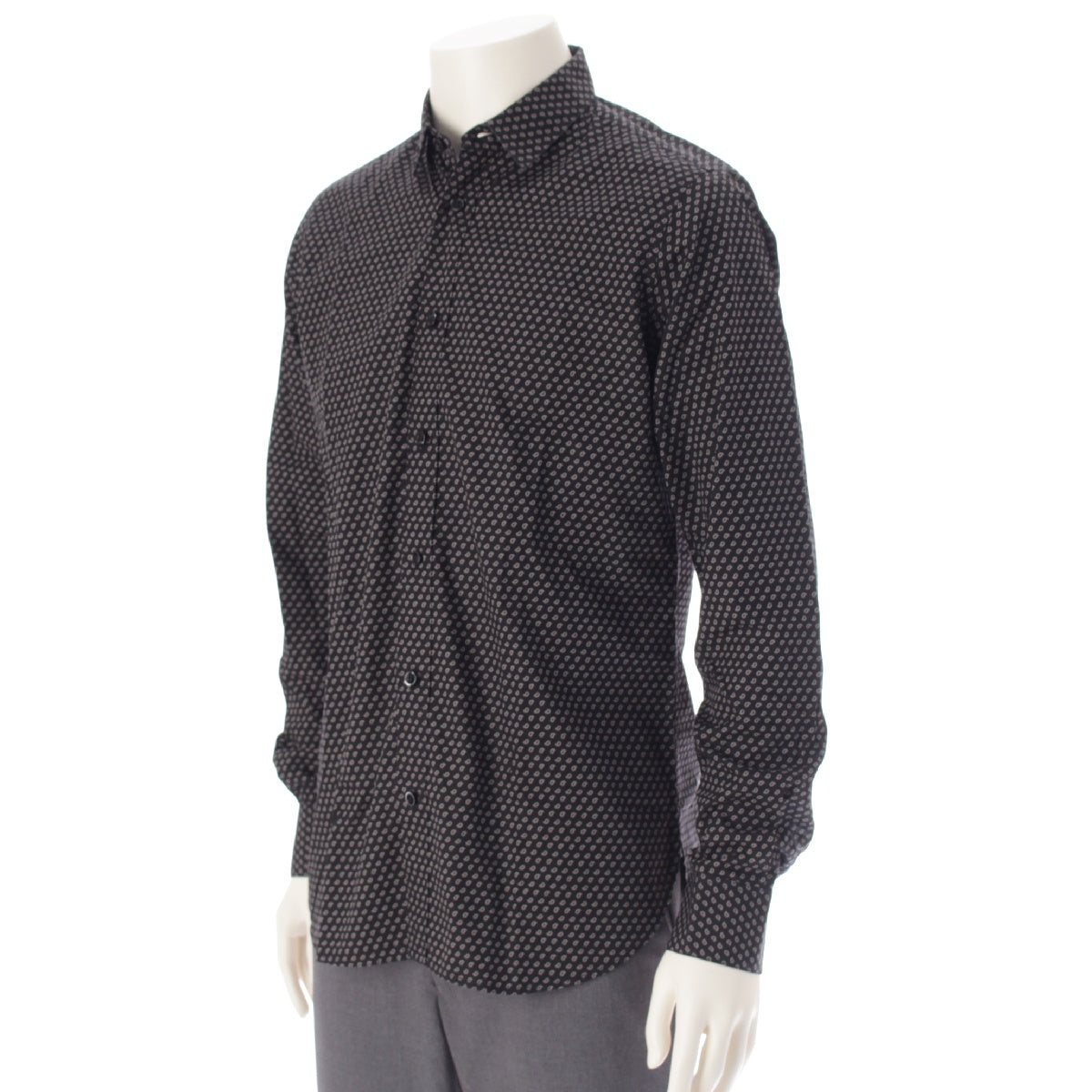 SAINT LAURENT 13 years Edith Slimane period cotton Paisley total pattern Long sleeve shirt tops 323951 black 38 15